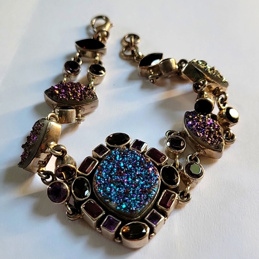 Nicky Butler Sterling Silver multi gemstone bracelet
